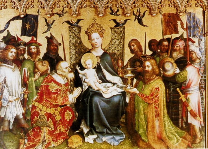 Adoration Of The Magi (central panel of the altarpiece of the Patron Saints of Cologne) painting - Stefan Lochner Adoration Of The Magi (central panel of the altarpiece of the Patron Saints of Cologne) art painting